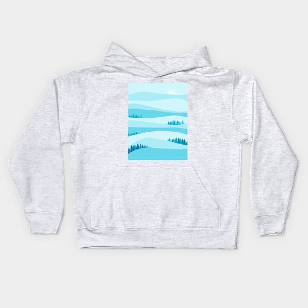 Over The Hills (Blue) Kids Hoodie by moonstruckguy